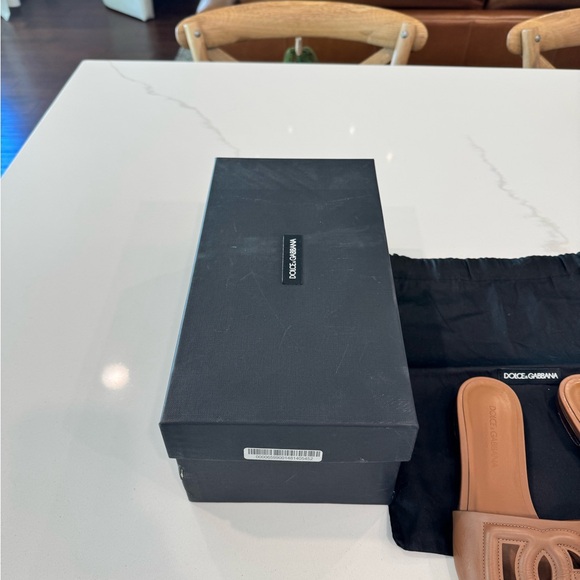 Dolce & Gabbana Brown Logo Slide Sandals - Picture 8 of 9